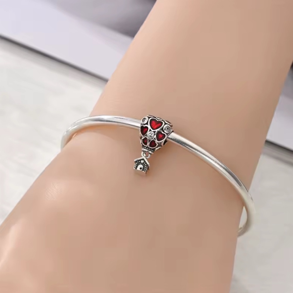 🌟S925 Sterling Silver House Hot Air Heart Balloon Charm - Picture 4 of 10